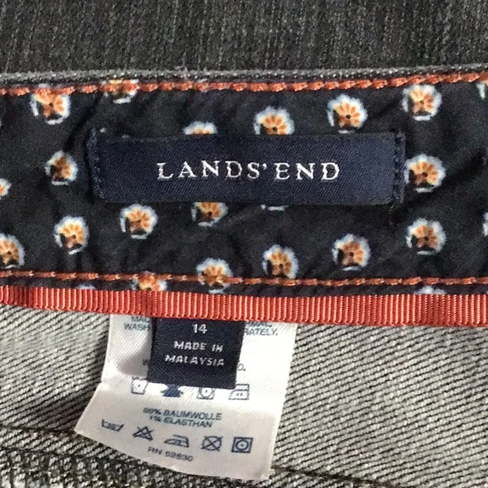 Land’s‎ End Dark Grey Gray Denim Jean Sz 14